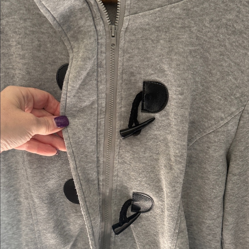 Women's Gray lightweight Toggle Coat - image 4